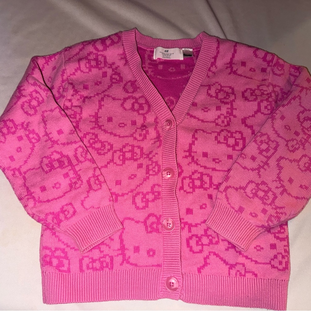 H&M Bright Pink Hello Kitty Knit Cardigan